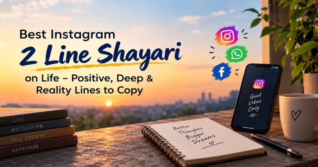 Best Instagram 2 Line Shayari on Life – Positive, Deep & Reality Lines to Copy